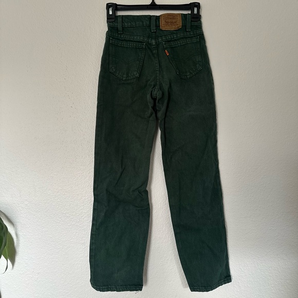 Levi’s orange label rare vintage forest green denim jeans 24 - Picture 3 of 8